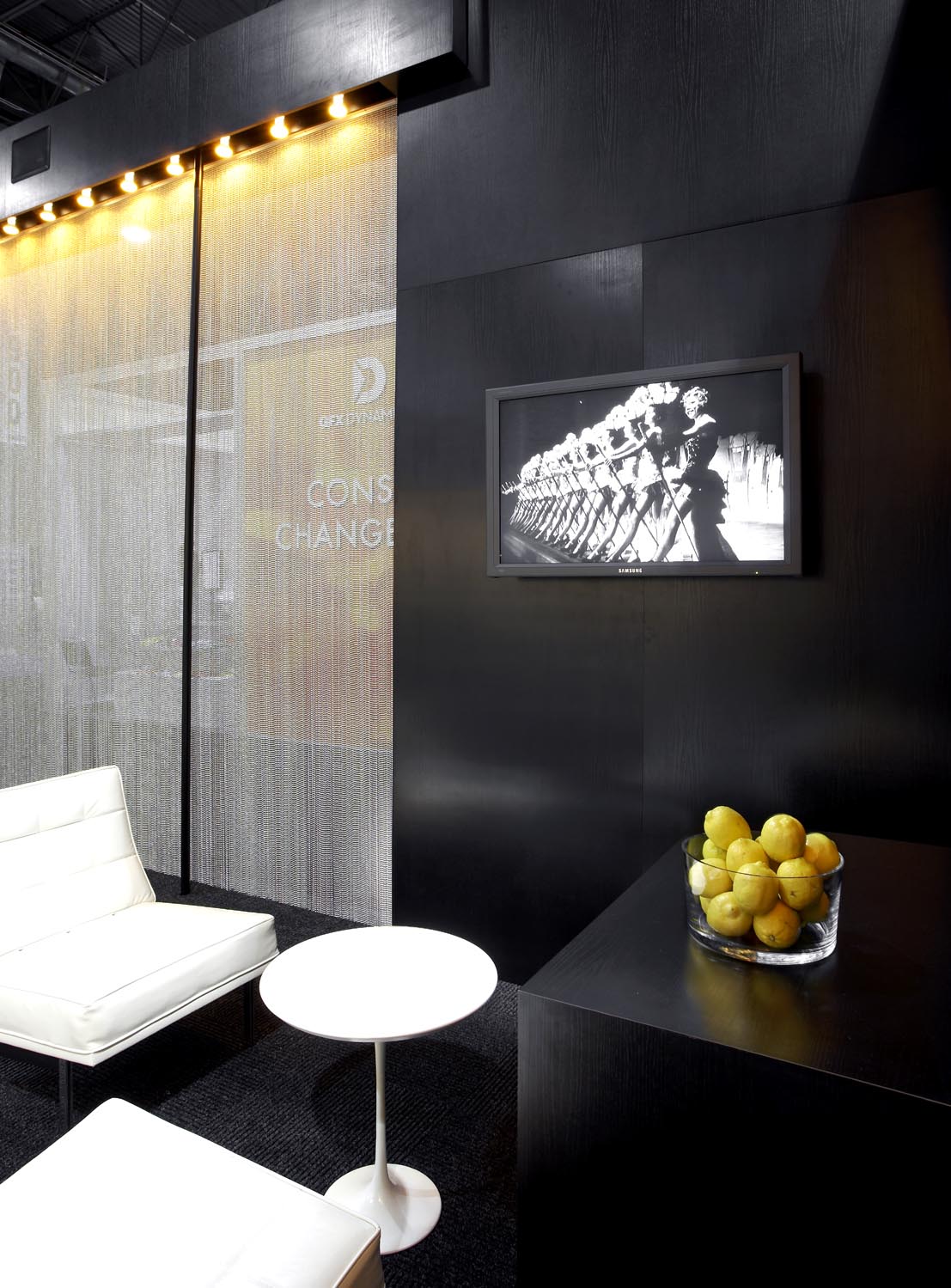 Seating area in trade show exhibit