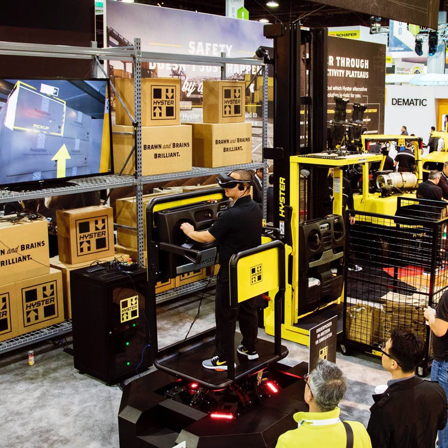 Hyster trade show booth with VR display