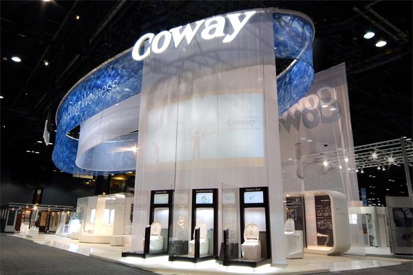 Coway's exhibit hanging sign