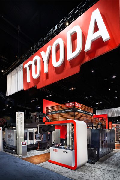 Toyoda's exhibit hanging sign