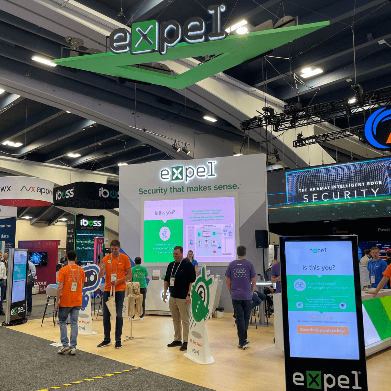 Expel's exhibit had an angular hanging sign at RSA 2022