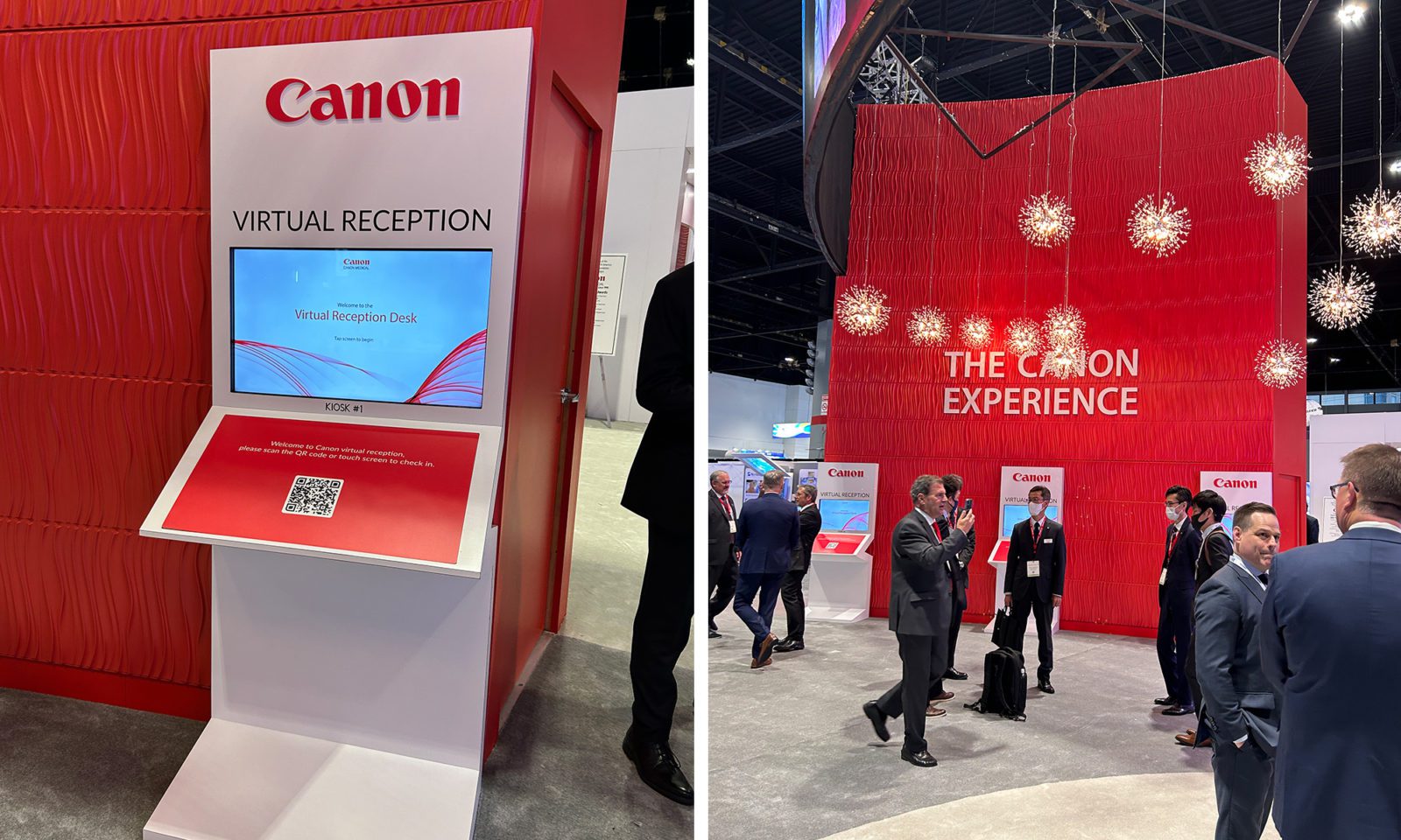 Canon's booth featured unique lighting fixtures