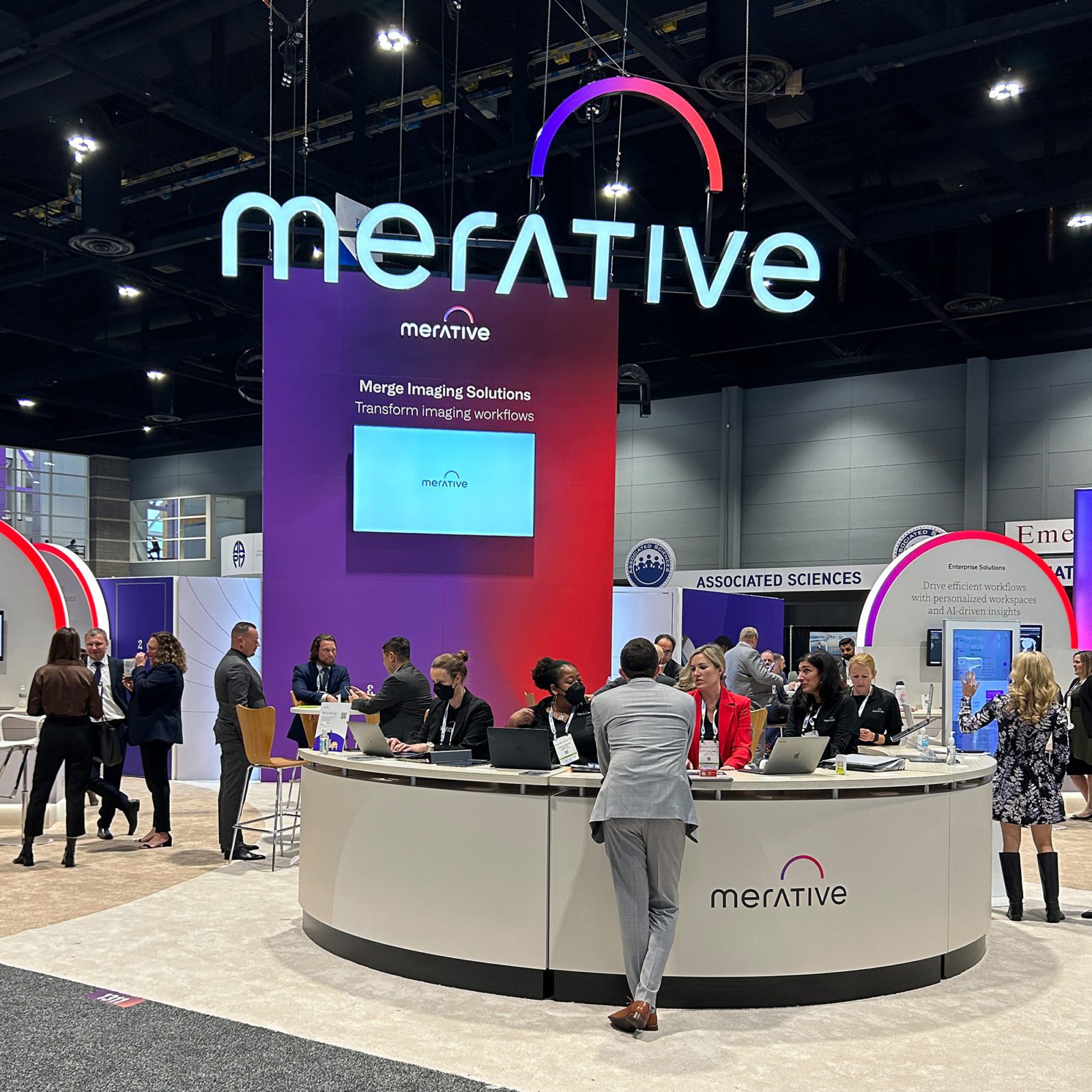 Merative's colorful booth