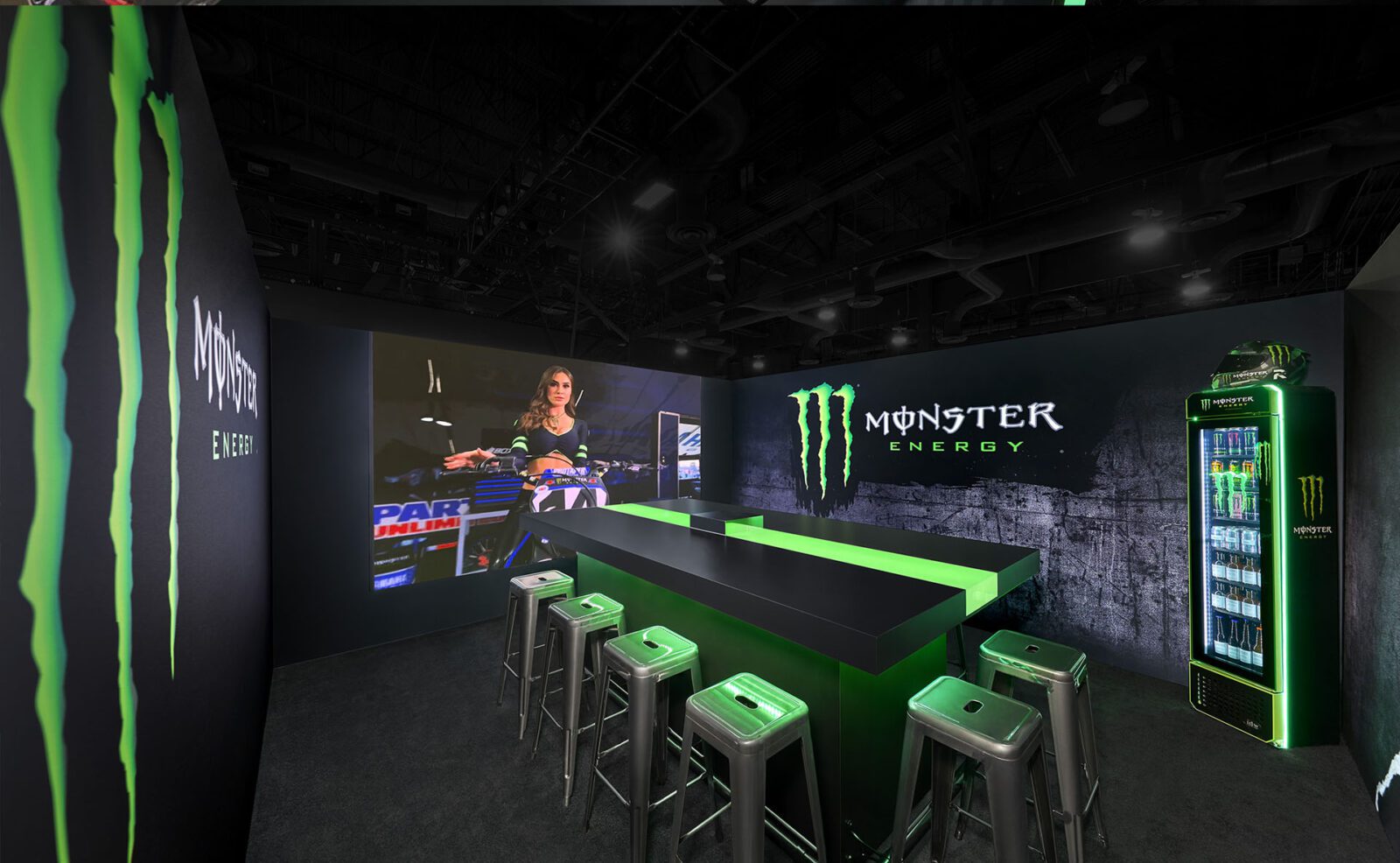 Monster Energy Conference room with RFID-enabled table.